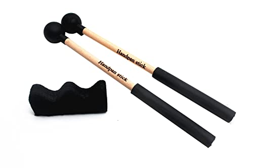 TUOREN 1 Paar Zungentrommel Schlägel mit Halterung Handpan Drum Sticks Gummihammer Percussion Instrument Zubehör (Typ A)  
