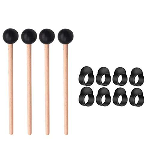 Qeunrtiy 8-teilige stahlzungen-trommel-fingerpicks fingerhülsen handpan mit 4-teiligem ätherischen trommel-trommelstock-kit percussion-instrument  